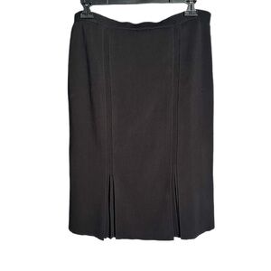 NWT Grace Elements Black Pleated Pencil Skirt Size Petite L